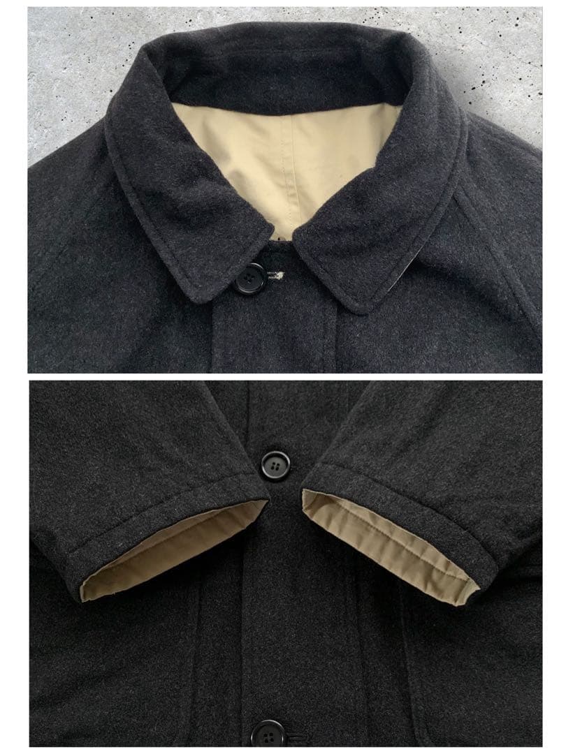 【ぴかそ 様】80sバーバリーズ リバーシブルウールフィールドハーフコートスペイ