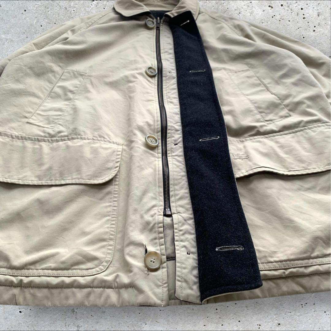 【ぴかそ 様】80sバーバリーズ リバーシブルウールフィールドハーフコートスペイ