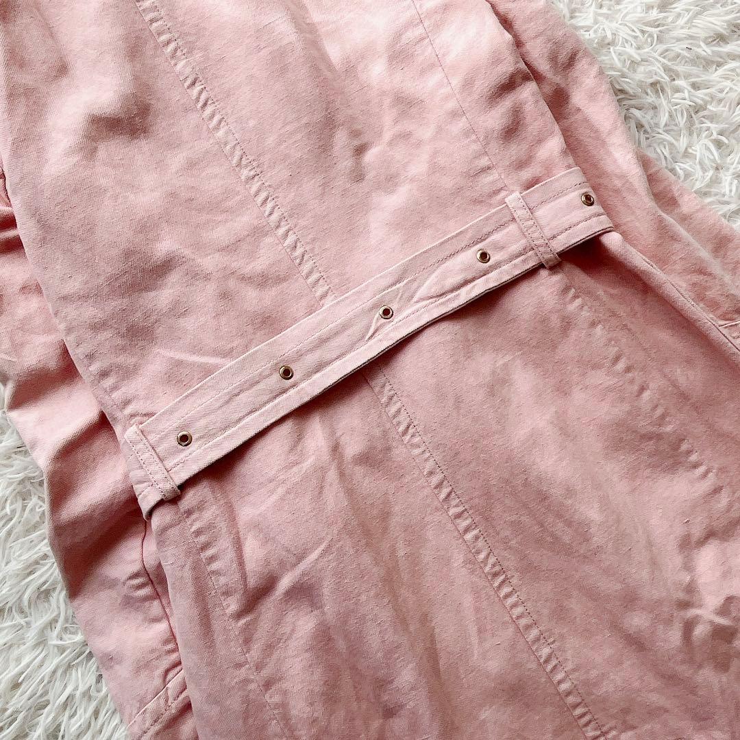 【美品】マックスマーラ ロングスプリングコート 大きいサイズ ピンク ベルト付き