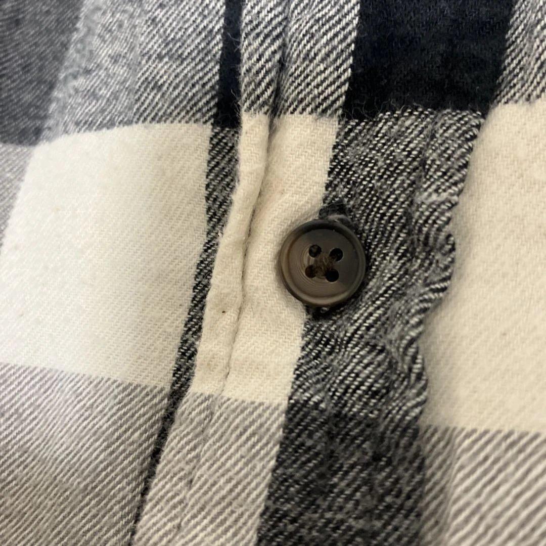 ST.JOHN'S BAY ライトネルシャツ 白黒ブロックチェックXXL 好配色