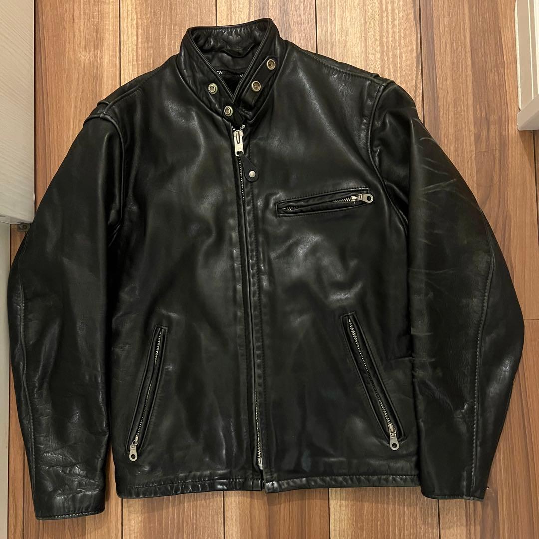 schott レザーシングルライダースジャケット 141 36 641 ボア付