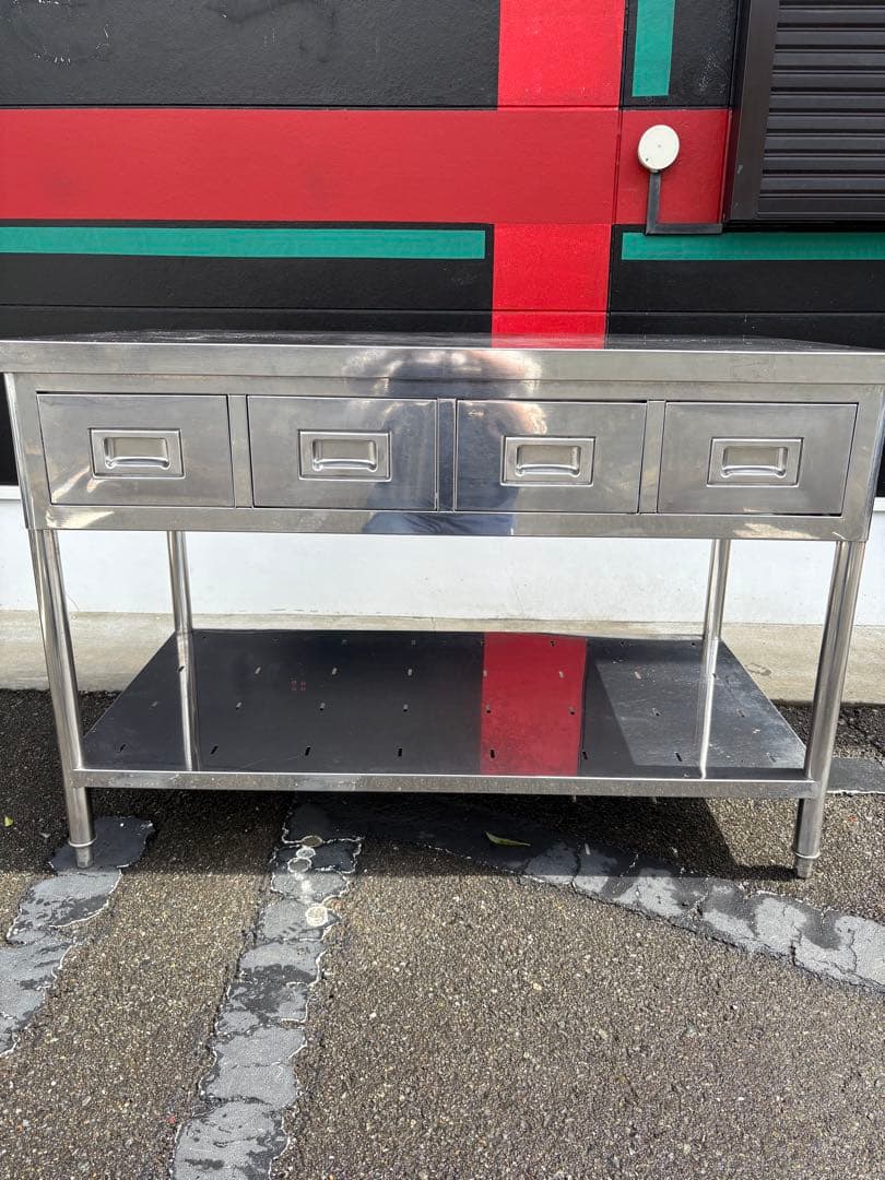 業務用調理台作業台 引き出し付き 2段ステンレス製 Used•美品