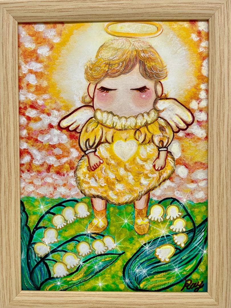 天使の絵画 作者Ray 額入れ