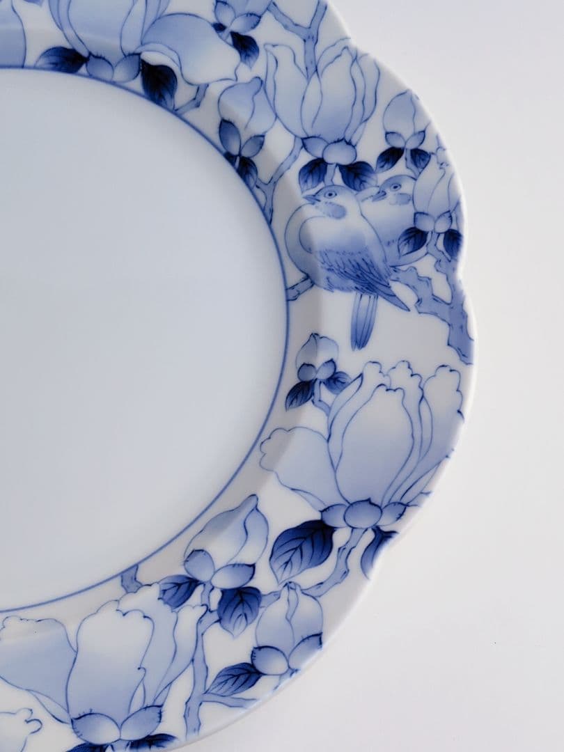 深川製磁　染付木蓮　ミート皿