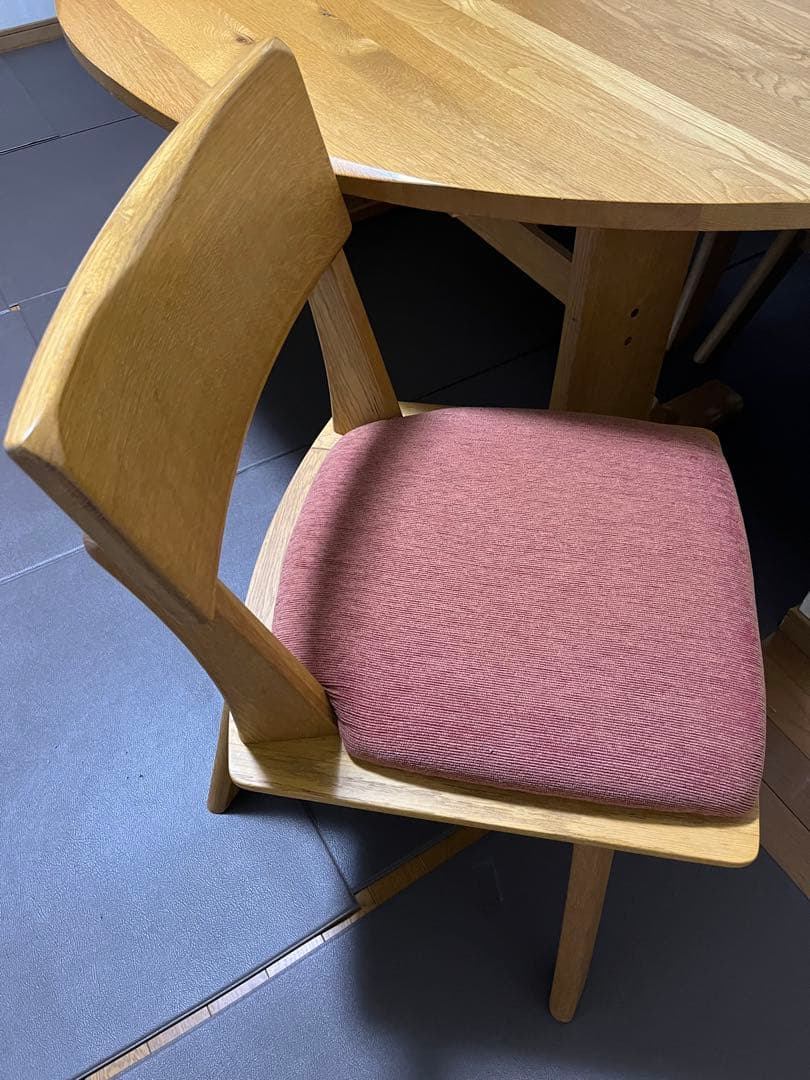 希少飛騨家具　太平産業180センチ半円形　ダイニングテーブル、回転椅子4脚セット