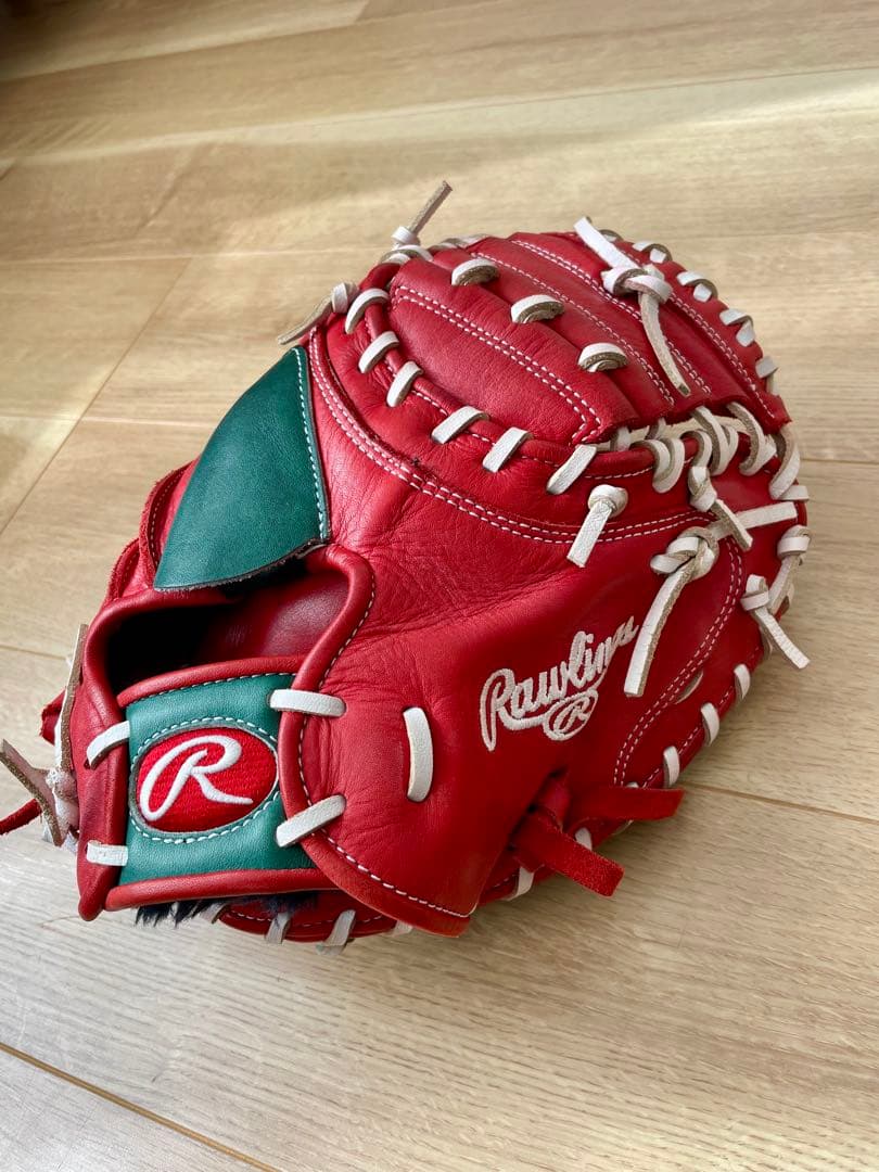 Rawlings ローリングス 軟式 キャッチャーミット　赤　緑