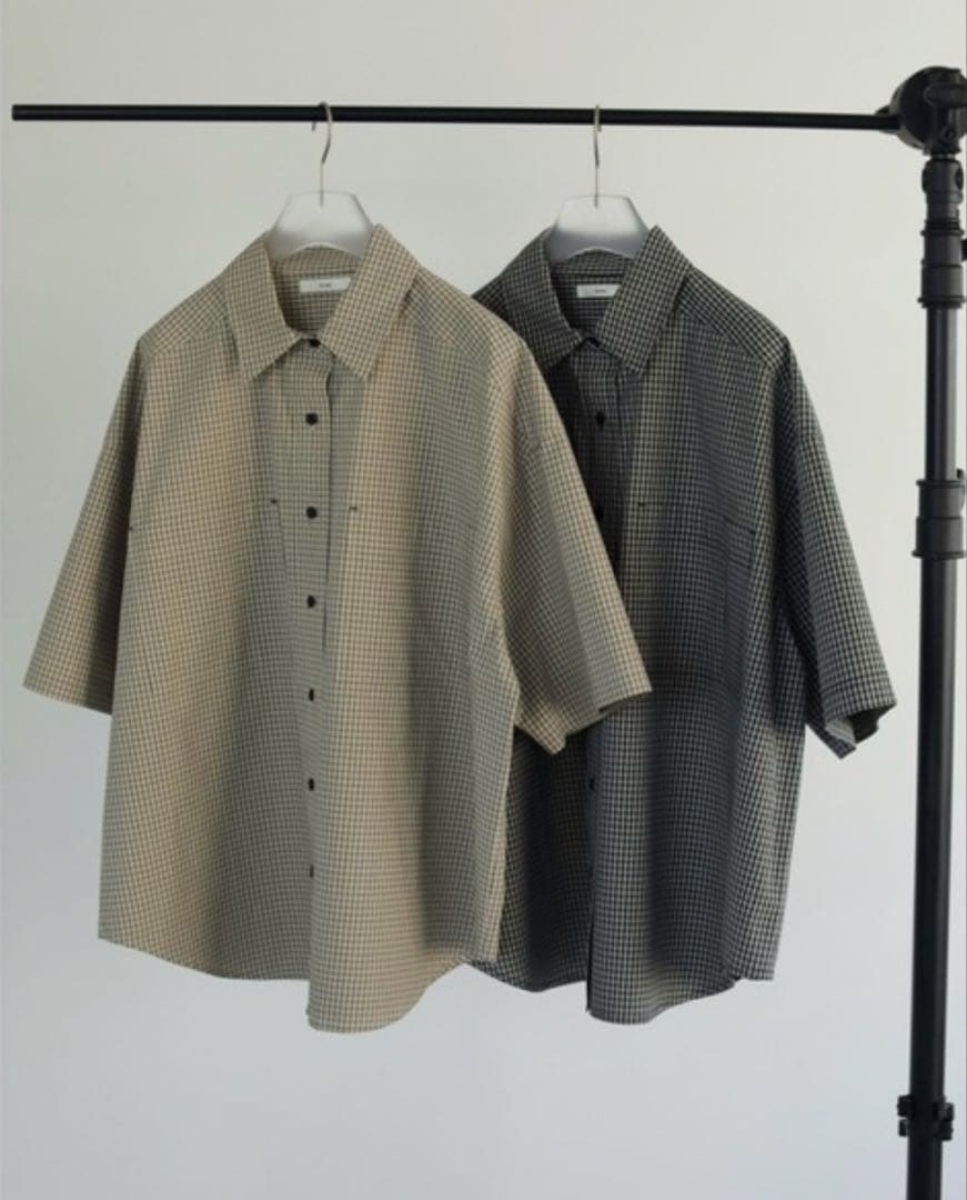 トップス anuke check over shirts
