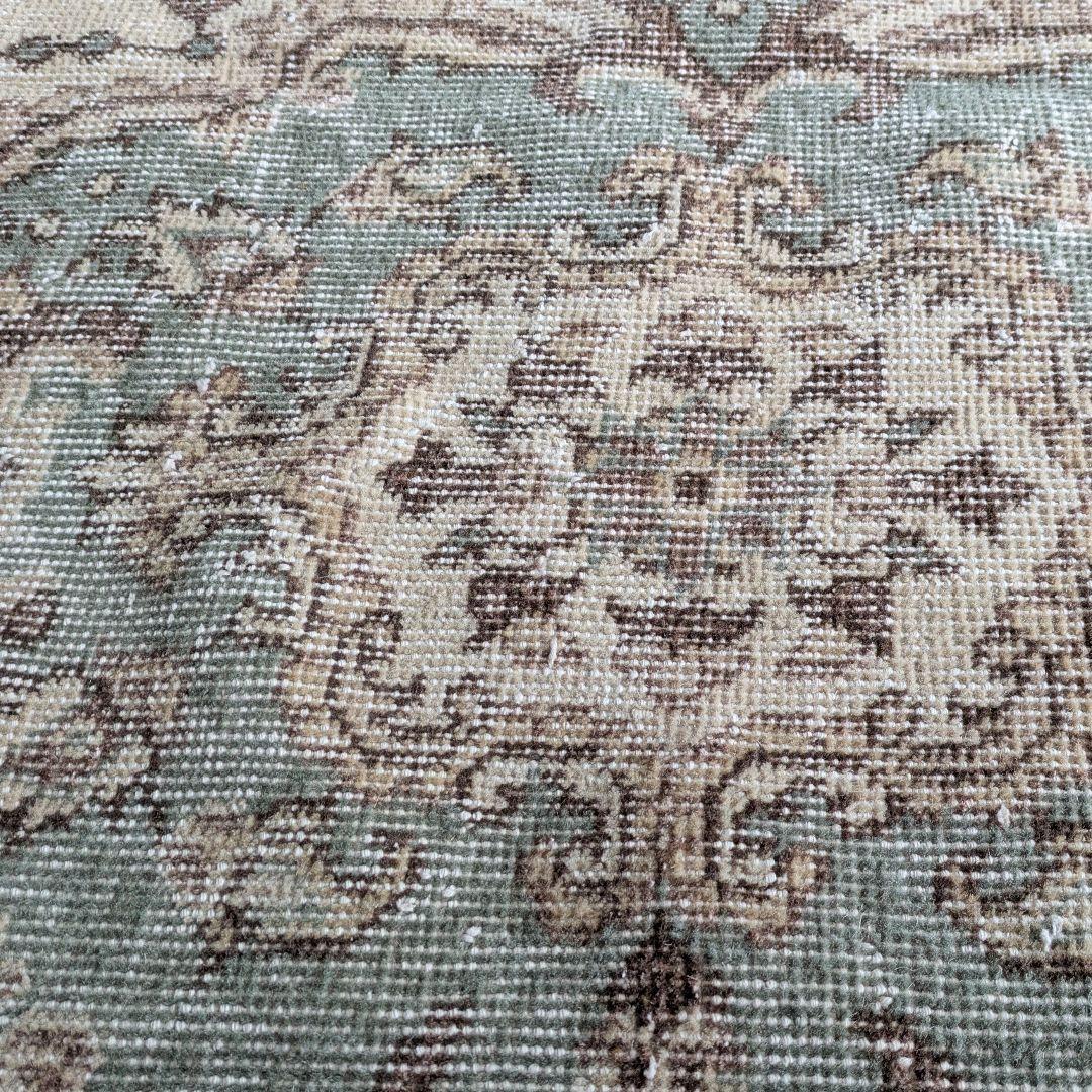 108×203 グリーン王道メダリオン　トルコヴィンテージラグ