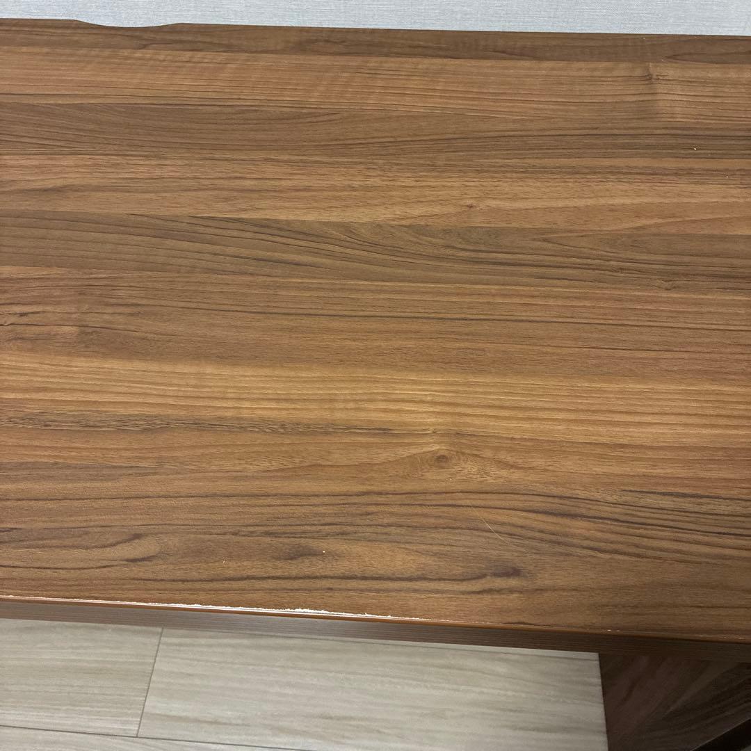 白井産業　ブラウン木製シンプルデスク 120cm幅 組立品　美品