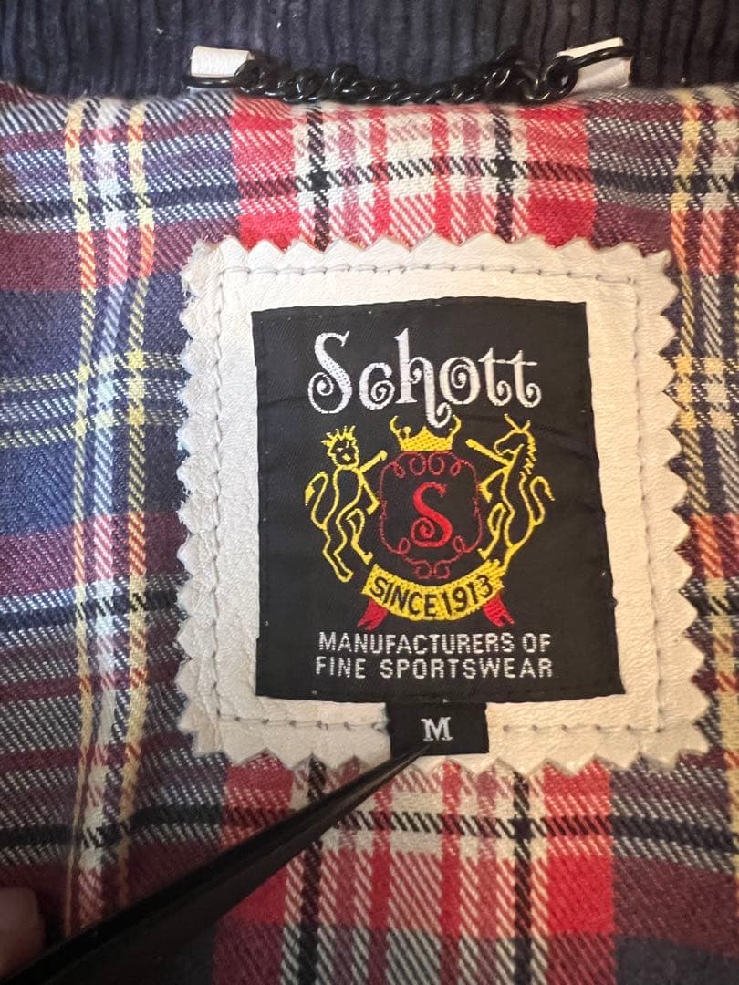 ショット　ホワイト シングルライダースジャケット　クラシックレーサー