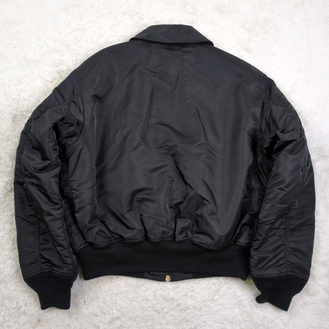 専用 ALPHA CWU-45/P オールブラック ゴールドジップ MA-1