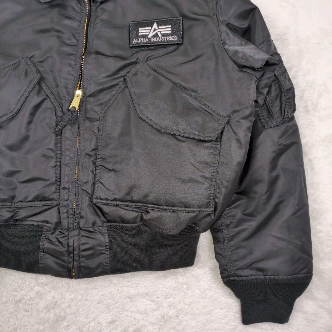 専用 ALPHA CWU-45/P オールブラック ゴールドジップ MA-1