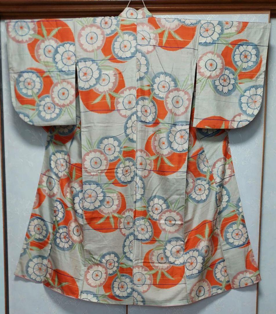 NA8アンティーク子供着物正絹ジュニアサイズ着丈135センチ裄丈62センチ