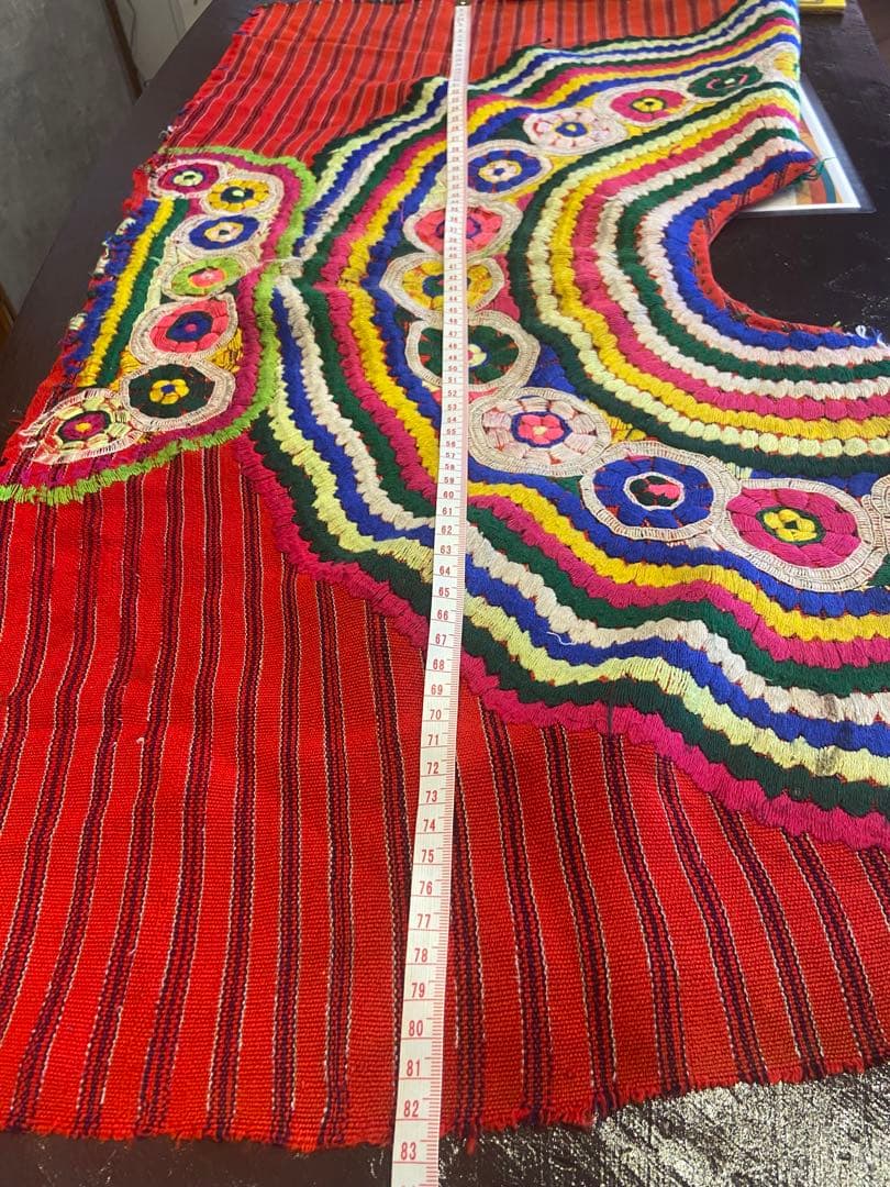 古着メキシコ刺繍グアテマラ民族衣装ウィピルポンチョ手刺繍ハンドメイド