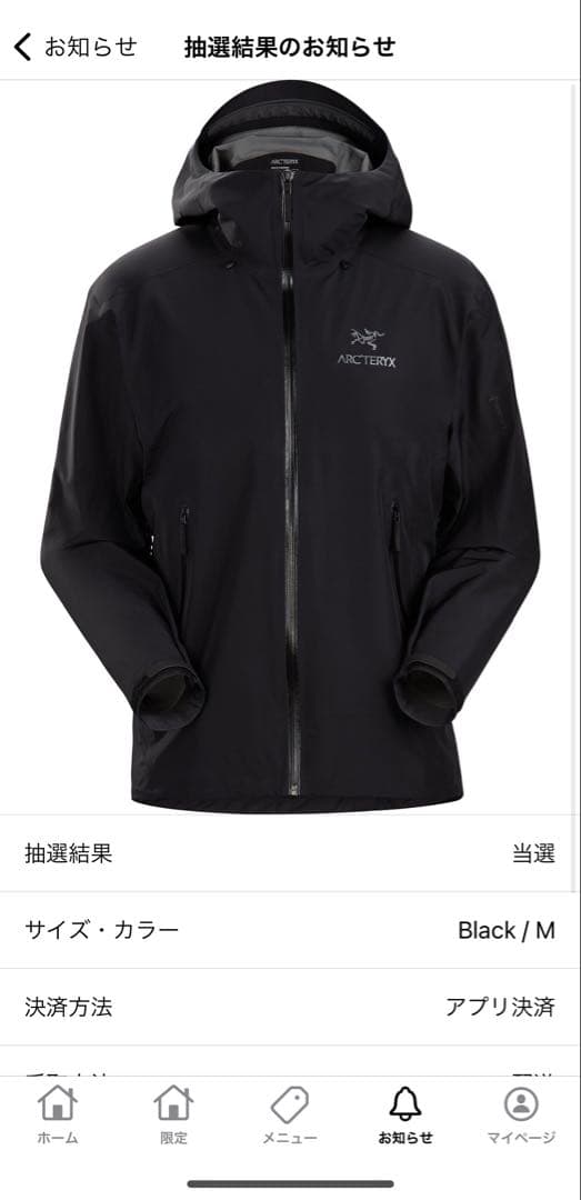 ARC'TERYX BETA LT JACKET ブラック