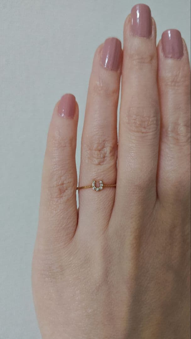 ete K10 ホースシュー ダイヤモンドリング 11号 YG エテ 馬蹄