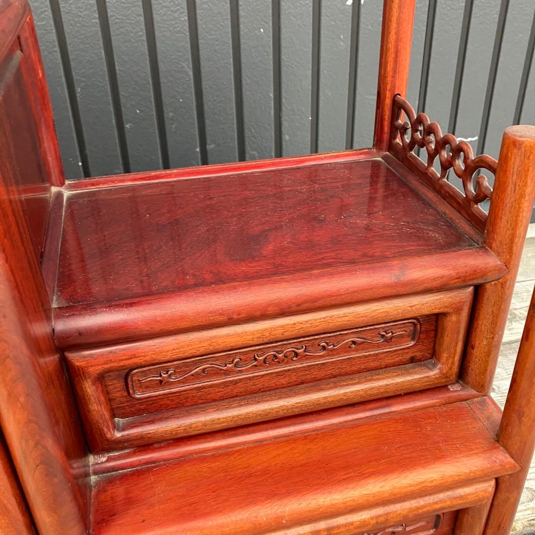 唐木家具 銘木 花梨 茶箪笥 茶棚 飾り棚 中国骨董 サイドボード ビンテージ