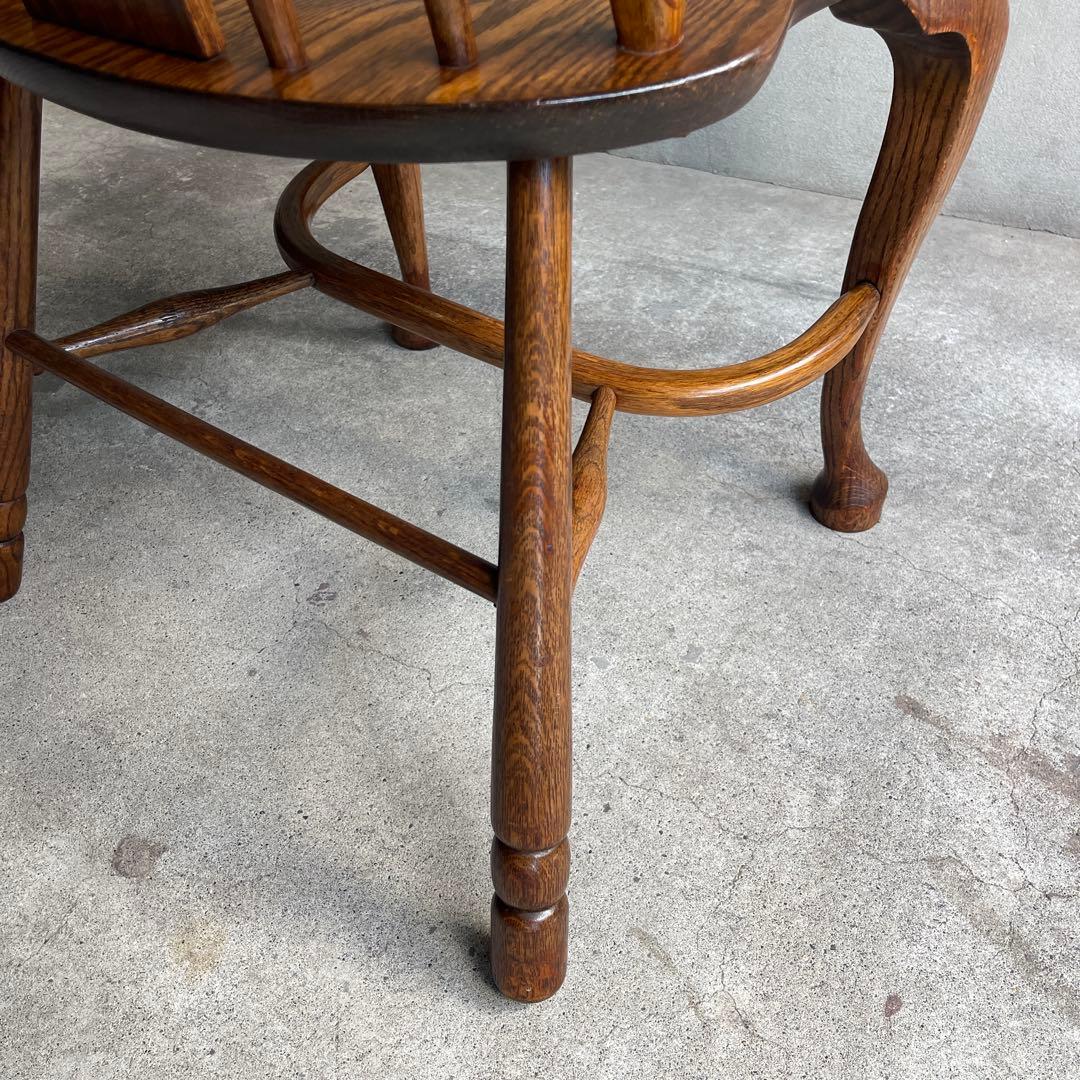 オールドヴィンテージ　オークウィンザーチェア　カントリー　猫脚