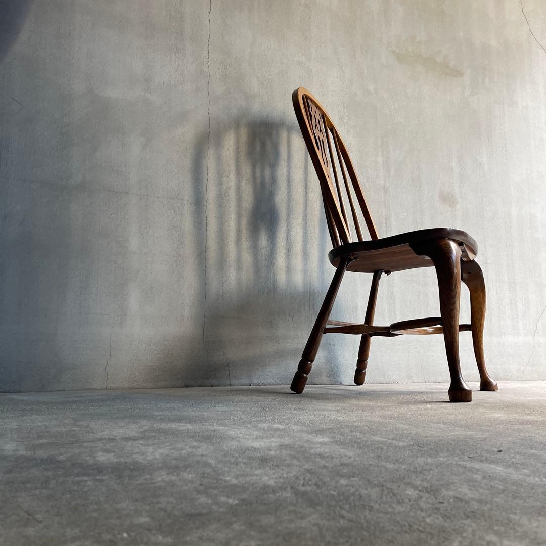オールドヴィンテージ　オークウィンザーチェア　カントリー　猫脚