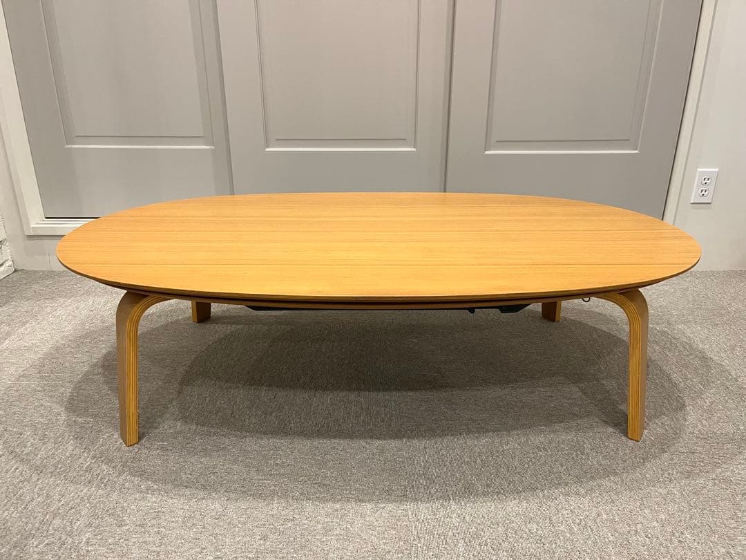 【廃番】無印こたつ　大　オーバル型　ローテーブル　タモ材