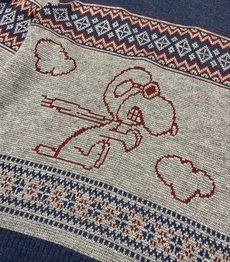 日本製 スヌーピー マクレガー ピーナッツ ジャガード カーディガン 古着 XL