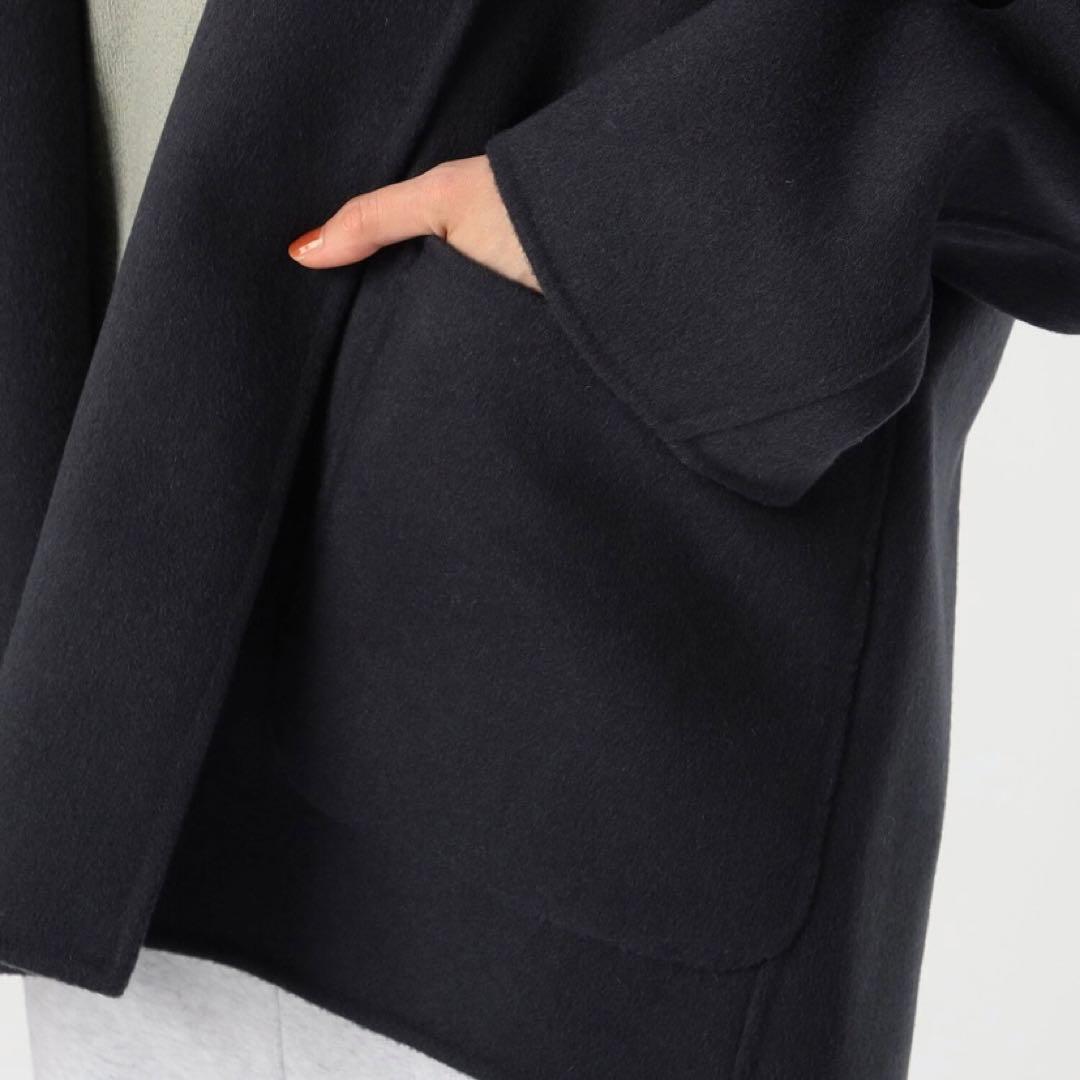 ギャルリーヴィ　ウールダブルフェイスフーデッドショートコート　ウールリバーコート