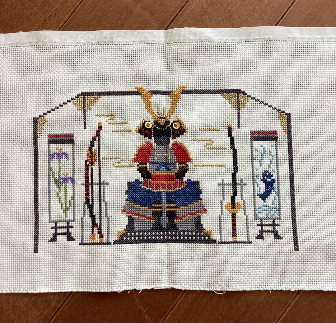 ホビーラホビーレ　クロスステッチフレーム〈鎧兜〉　完成品