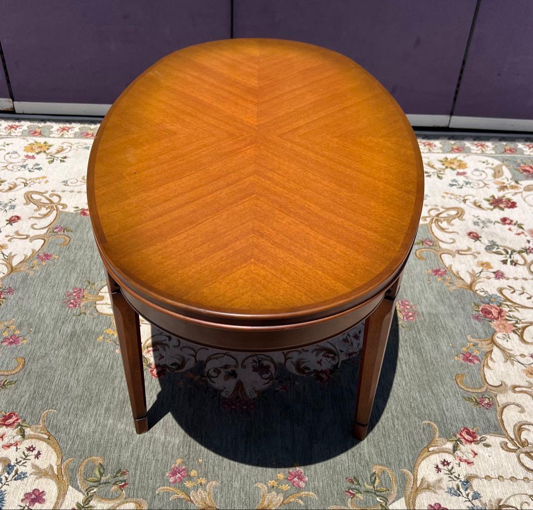 楕円形ブラウン木製テーブル人気アンティーク コスガ家具センターテーブル