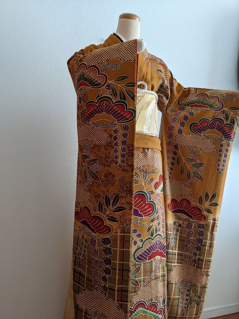 ◉美品 豪華お振り袖【松文 金彩 京都 正絹】成人式・結婚式
