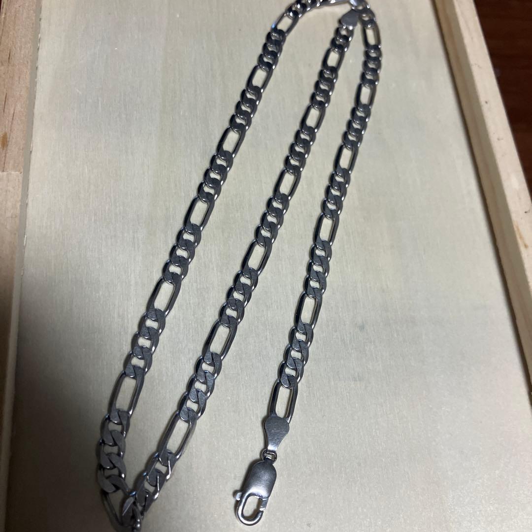 こやまシルバー925 フィガロチェーン ネックレス 約55cm 幅6mm