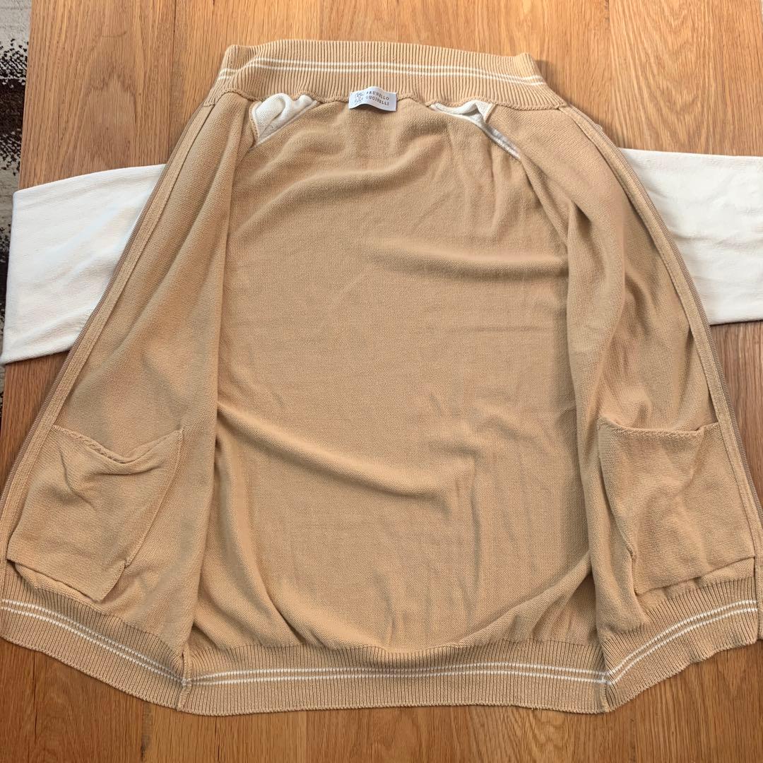 美品 ブルネロクチネリ ドライバーズニット ブルゾン コットン サイズ52