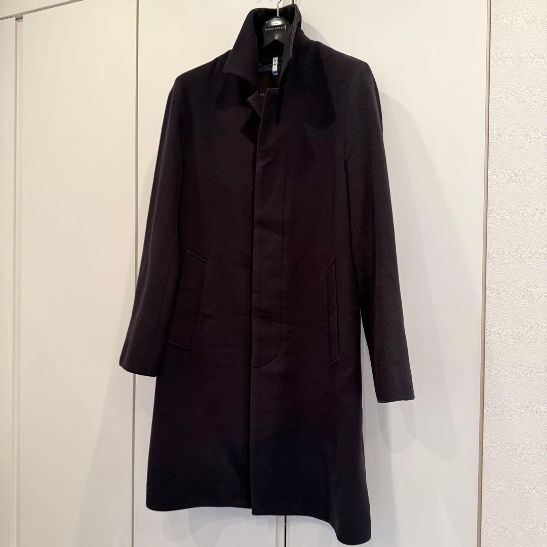 マッキントッシュ ステンカラー　ウールコート　ネイビー　サイズ36