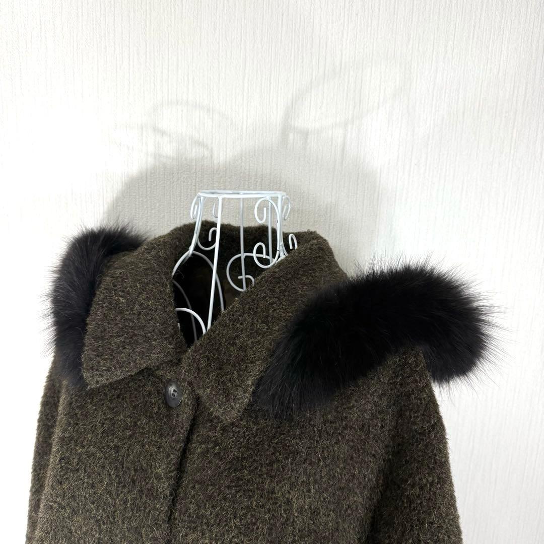 良質 leilian レリアン コート フード付き 大きいサイズ 13+