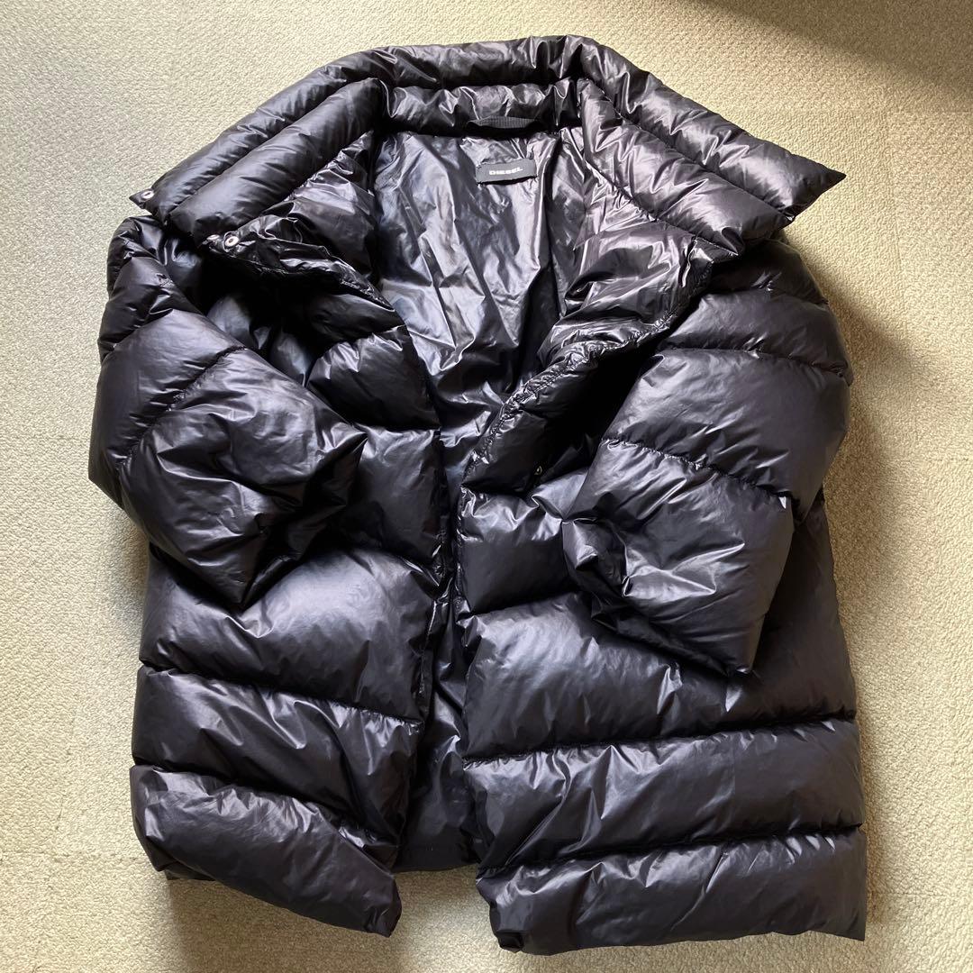 美品DIESELディーゼル ロングダウンコート 黒 Mサイズの長さ(XXS表示)