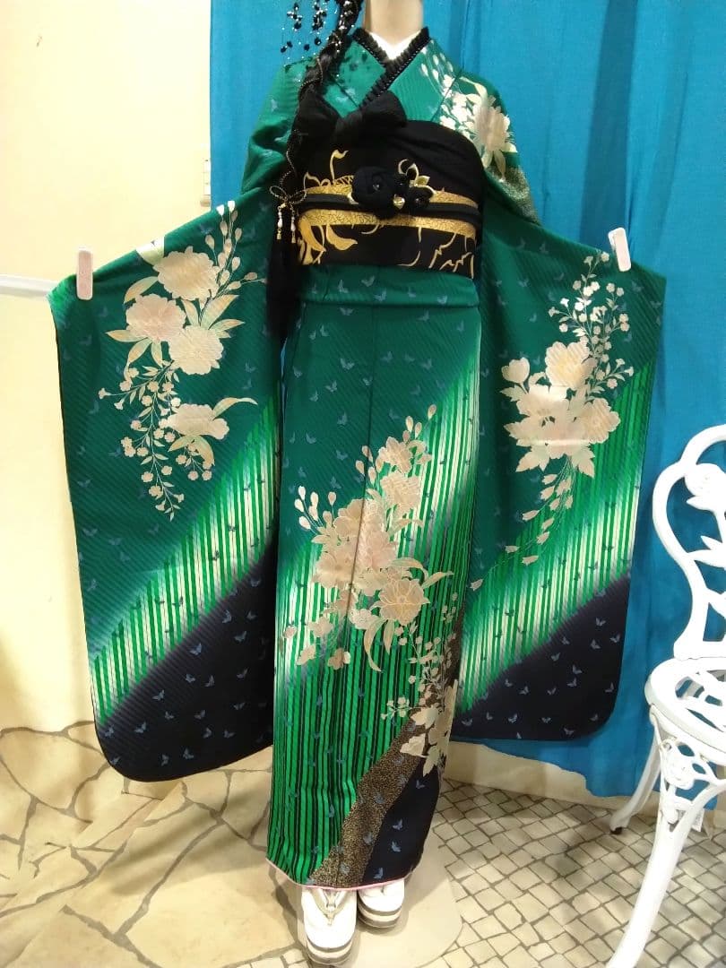 振袖フルセット、正絹振袖成人式、重ね衿、帯揚げ帯締め、西陣袋帯、長襦袢