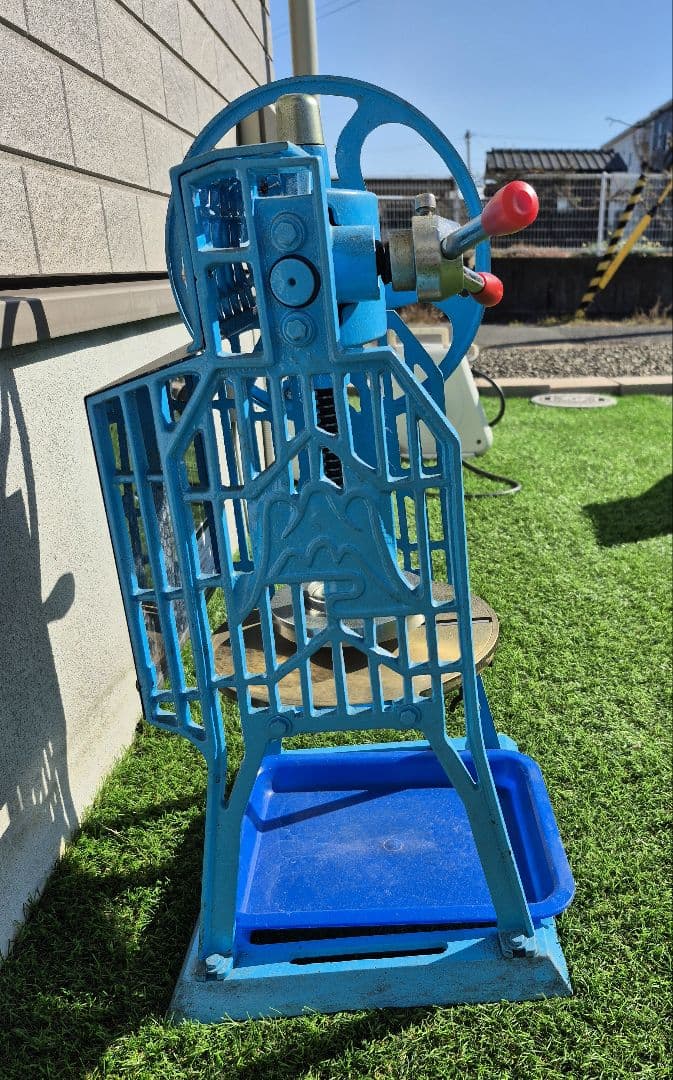 ☆希少☆かき氷機 業務用手動式ブロックアイススライサー PRO-B130M　青色