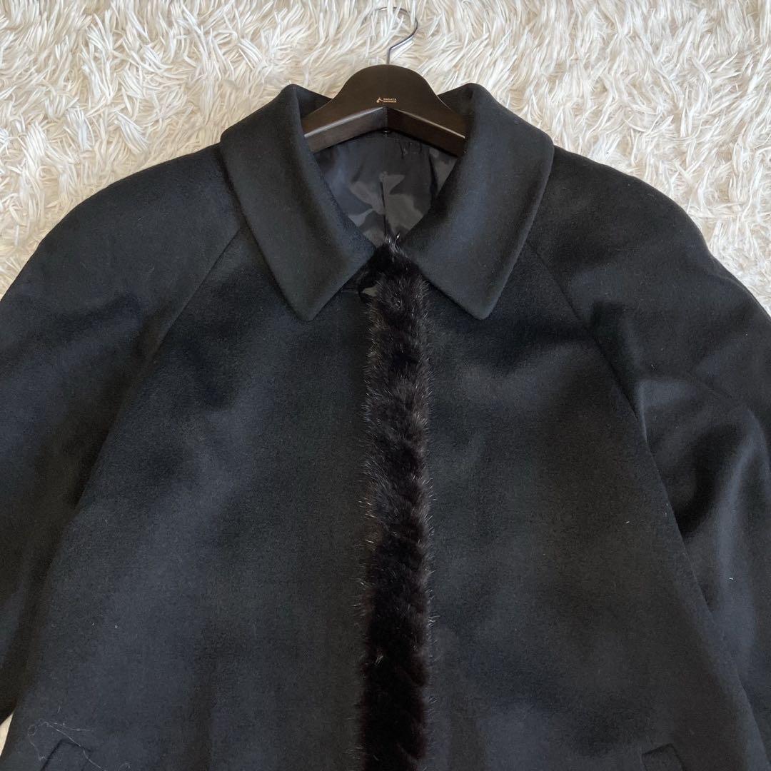 ◎極美品 カシミヤコート ロングコート高級ミンクファー 2way 取り外し可能1