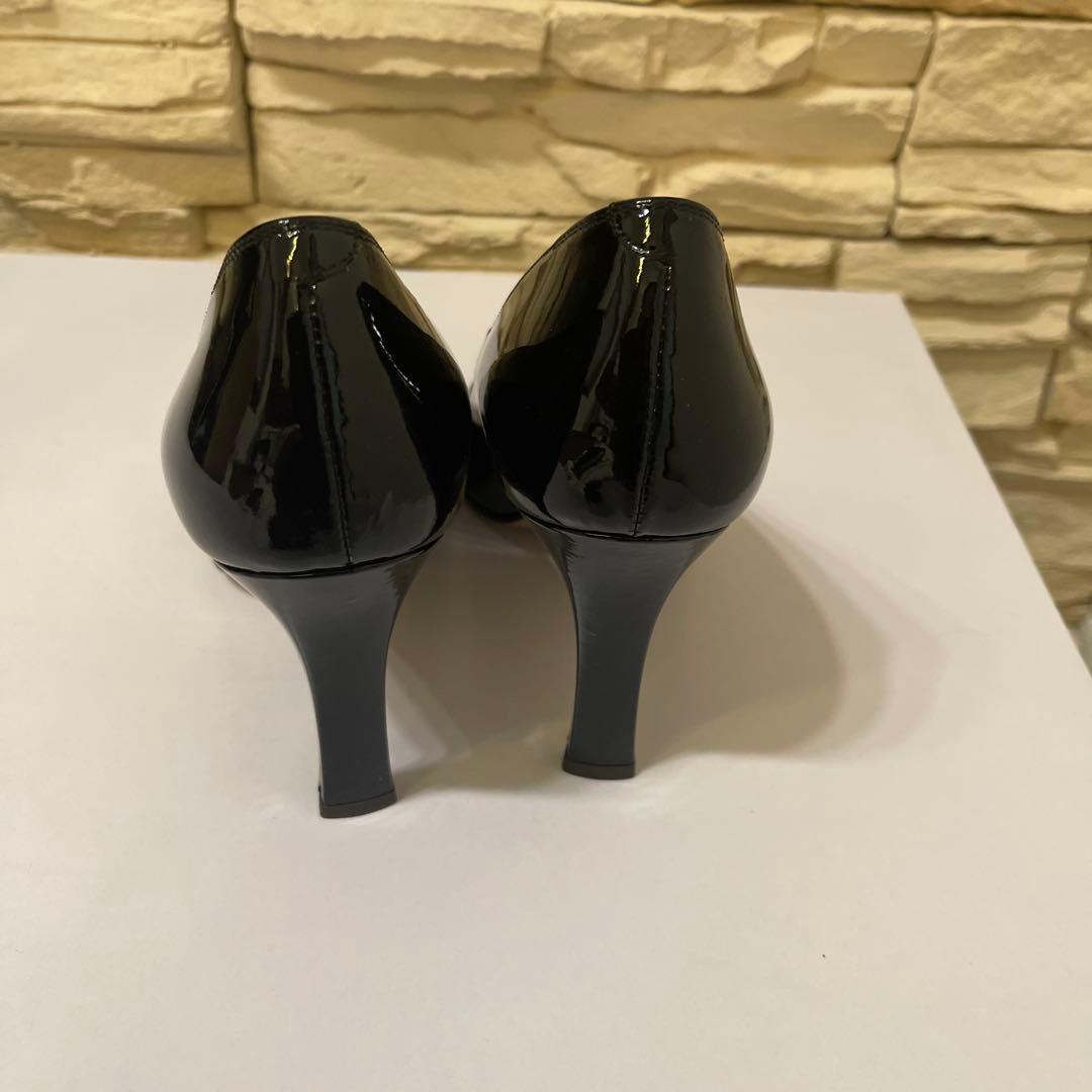 【新品・未使用】DIANA ブラック ハイヒール　エナメル　24センチ　パンプス