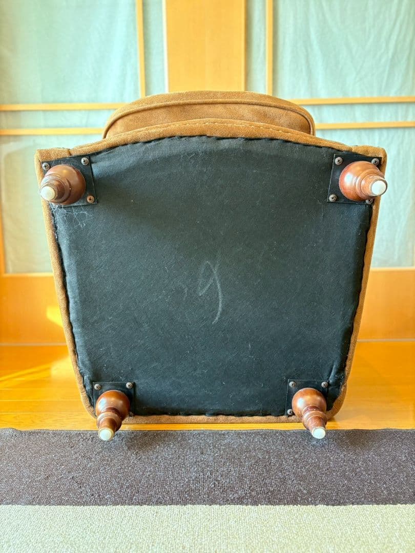 VINCENT ヴィンテージレザー調ファブリックコンパクトシングルソファ