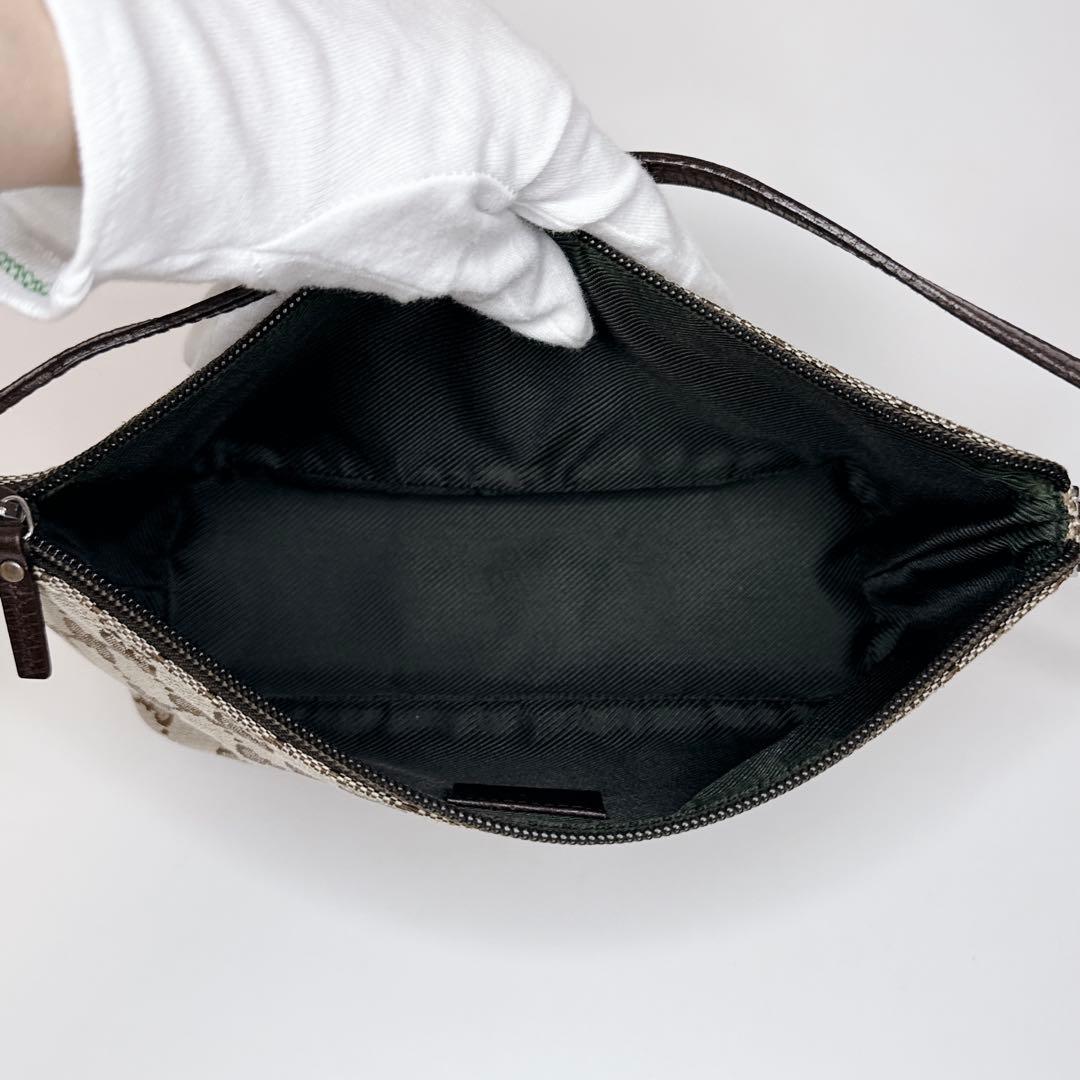 【24時間以内発送】グッチ GGキャンバス レザー アクセサリーポーチ ブラウン