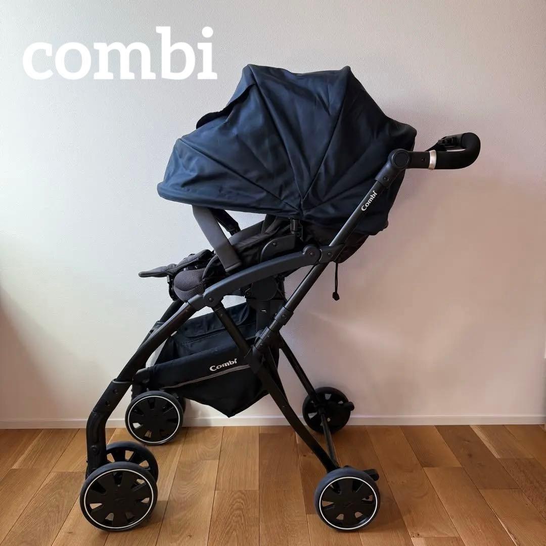 美品　Combi コンビ ベビーカー AttO（アット） type-S ネイビー