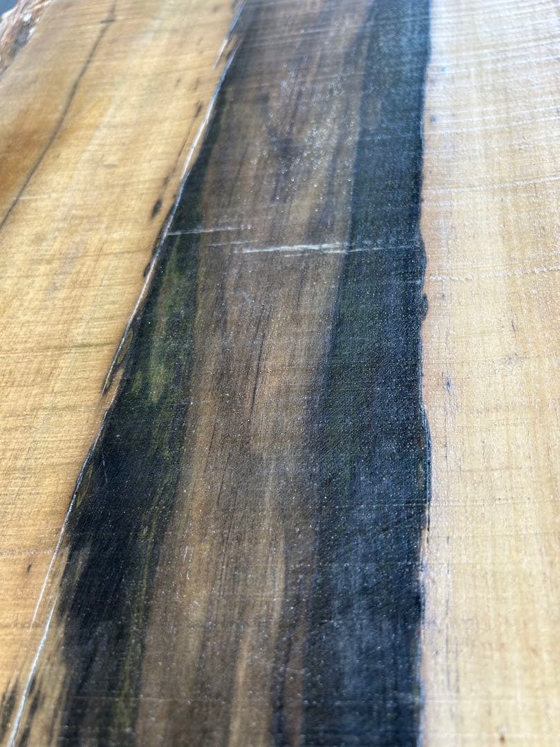 [即購入OK] 黒柿(くろがき)耳付き一枚板　黒縞　杢　DIY 素材　完全乾燥材