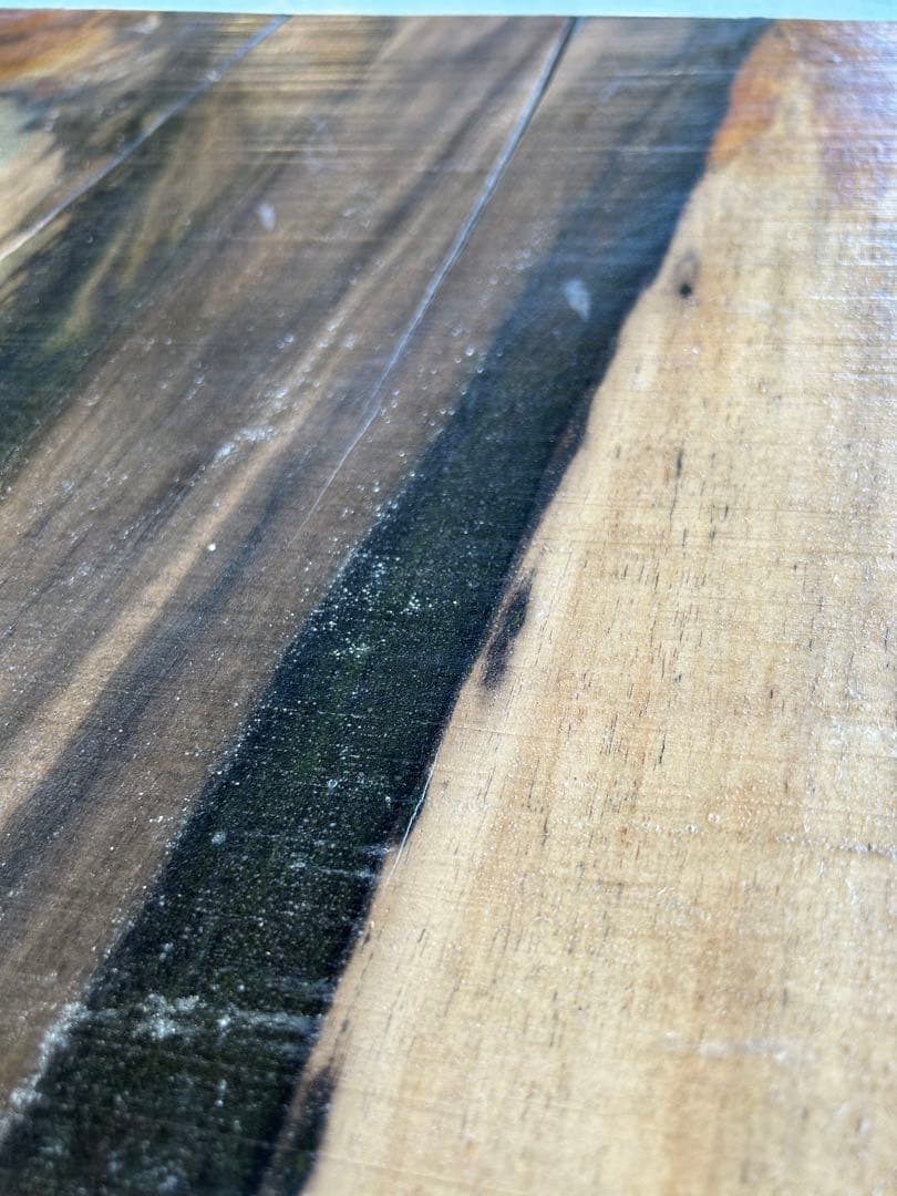 [即購入OK] 黒柿(くろがき)耳付き一枚板　黒縞　杢　DIY 素材　完全乾燥材