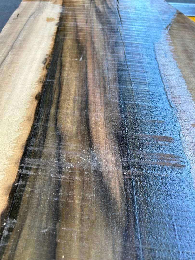 [即購入OK] 黒柿(くろがき)耳付き一枚板　黒縞　杢　DIY 素材　完全乾燥材