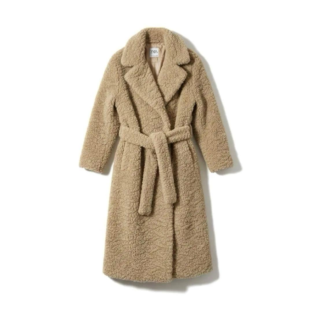 極美品ZARA ザラ テディベアコート　フェイクボアロングコート　ベージュ　S