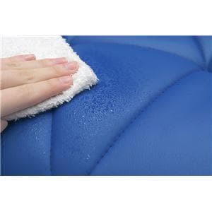 デスクチェア 【ブルー】 約幅48cm スチール 合皮/合成皮革 キャスター付き