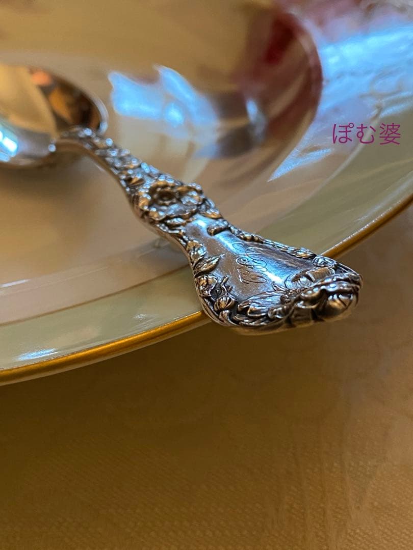 【リード＆バートン】純銀 スターリング／ティースプーン「レ・サンク／深彫り」