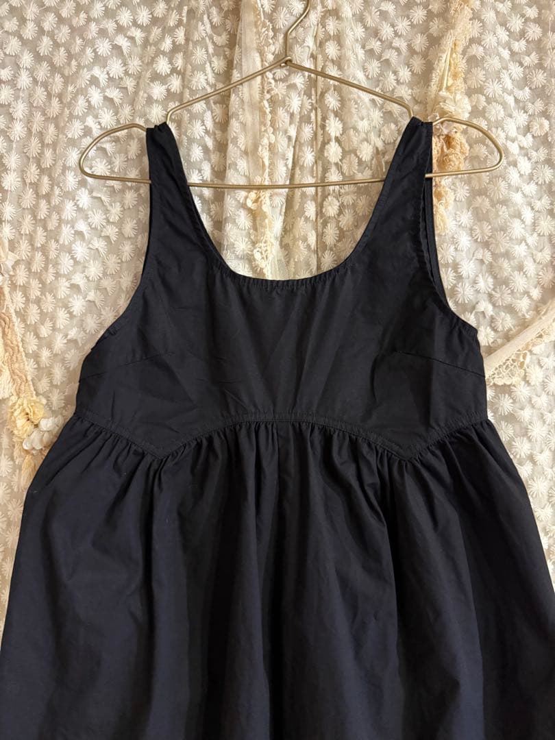 anuke アンヌーク コットンギャザーコンビネゾン*ブラック 38