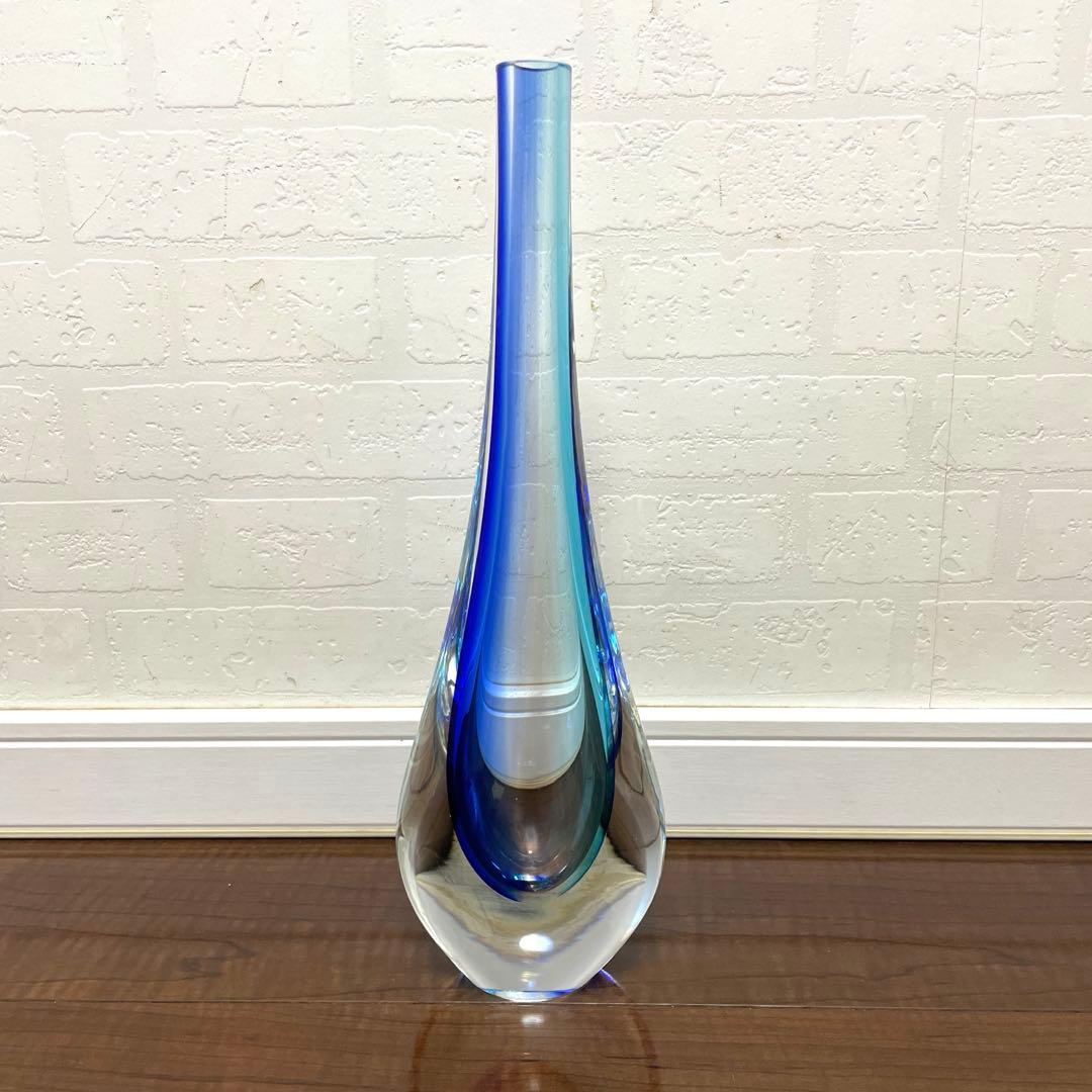 ムラーノガラス　formia 花瓶　フラワーベース　ブルー