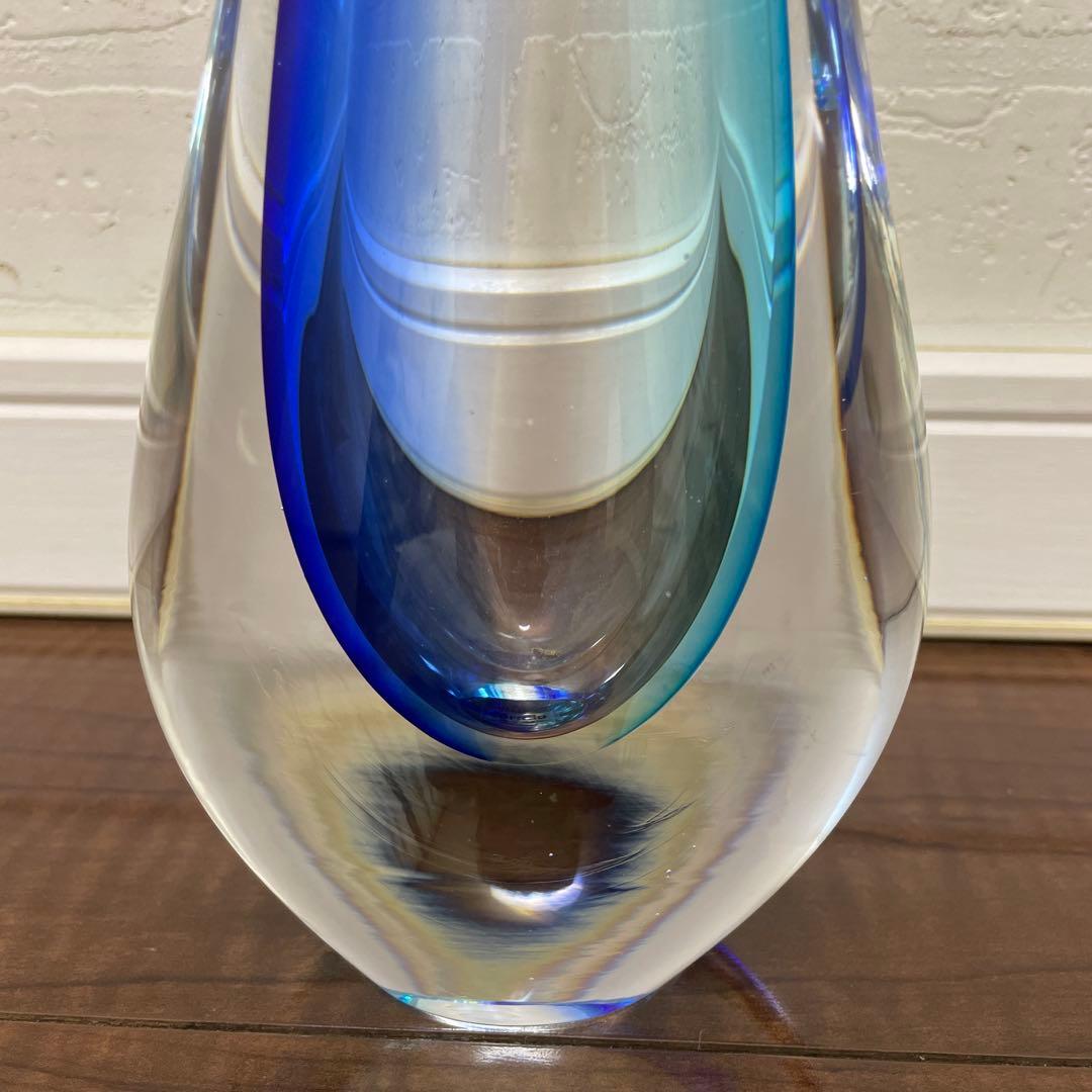ムラーノガラス　formia 花瓶　フラワーベース　ブルー
